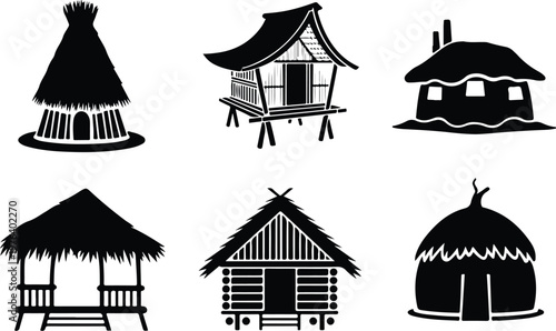 Hut Silhouette Icon Small House Outline Simple Design