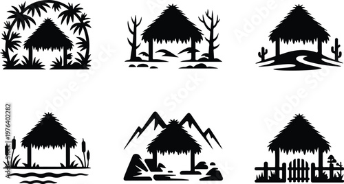 Hut Silhouette Icon Small House Outline Simple Design