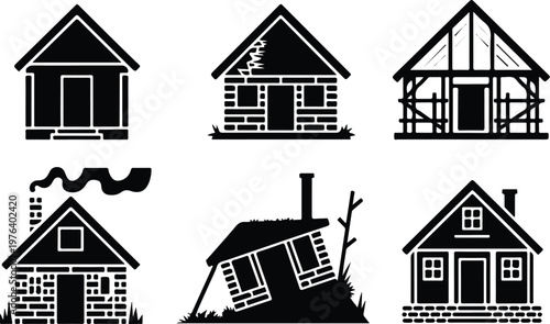 Hut Silhouette Icon Small House Outline Simple Design