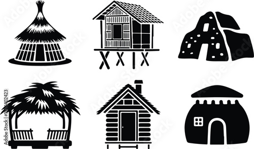 Hut Silhouette Icon Small House Outline Simple Design