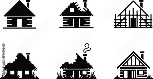 Hut Silhouette Icon Small House Outline Simple Design