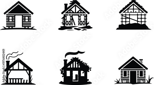 Hut Silhouette Icon Small House Outline Simple Design