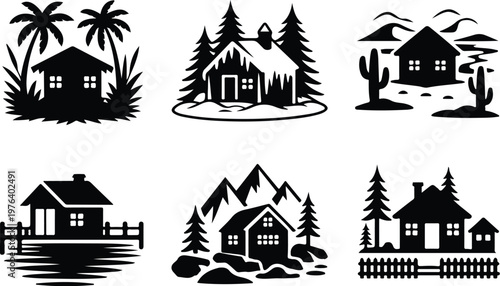 Hut Silhouette Icon Small House Outline Simple Design