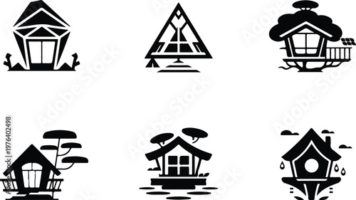 Hut Silhouette Icon Small House Outline Simple Design
