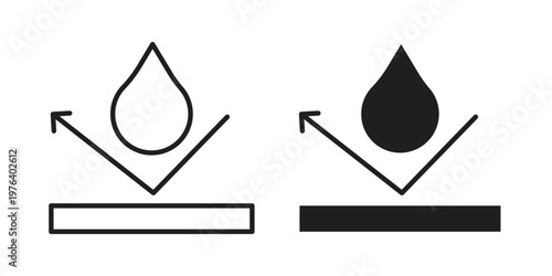 Waterproof icon clipart symbol isolated on white background. Flat and stroke designs.