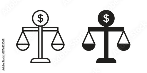 Obraz na plátne Economies of scale icon concept design set