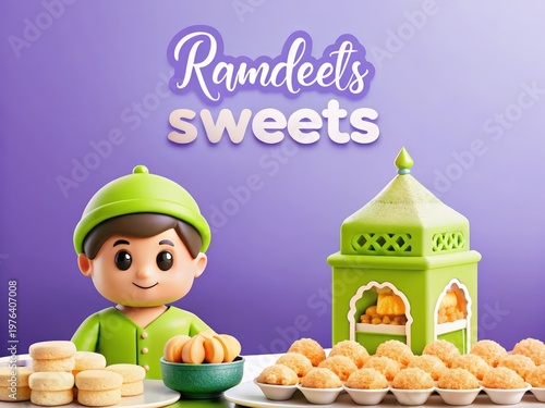 3D Animation of a Character with Sweets