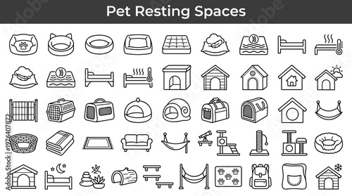 Animal resting spaces featuring canine resting cushion, feline resting cushion, circular resting cushion, square resting cushion,
