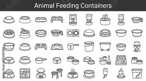 Animal feeding containers featuring nourishment container unit, hydration container unit, dual container unit, raised container