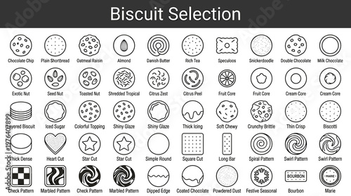 Baked sweet variety featuring chip studded rounds, plain sweet rounds, grain filled rounds, nut flavored rounds, crumbly butter