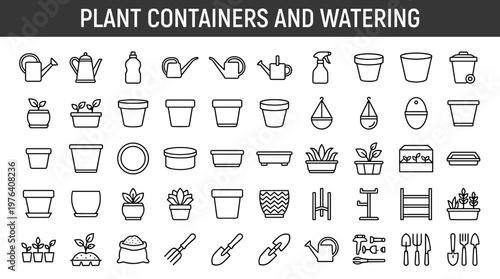 Plant care containers featuring liquid pouring vessel, metal liquid vessel, polymer liquid vessel, elongated spout vessel, compact