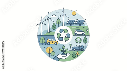 Eco Friendly Sustainable Green Energy Concept.