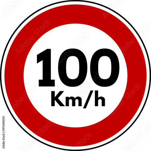Speed Limit 100 Traffic Sign