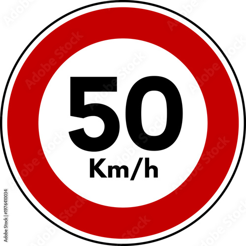 Speed Limit 50 Traffic Sign