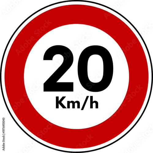 Speed Limit 20 Traffic Sign
