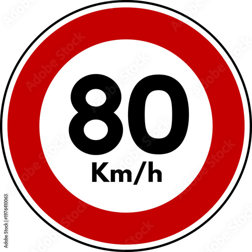 Speed Limit 80 Traffic Sign