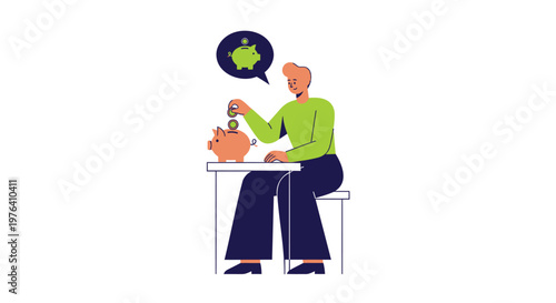 Saving money, eco-friendly piggy bank, green earth, financial planning