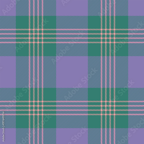 Sensual textile vector texture, japan seamless fabric background. Cute tartan plaid check pattern in teal and indigo colors.