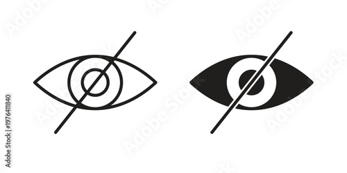 Eye crossed icon collection on white background. Vector icon art.