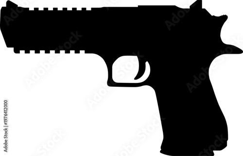 Desert Eagle pistol silhouette vector illustration
