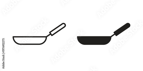 Frying pan icon collection on white background. Vector icon art.