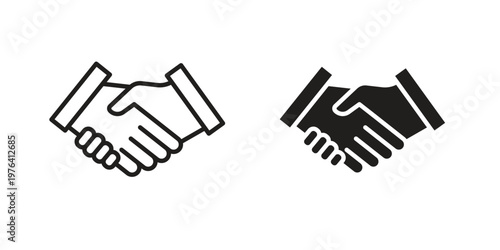 Handshake icon collection on white background. Vector icon art.