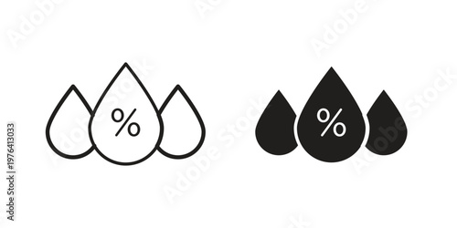 Humidity icon collection on white background. Vector icon art.