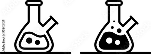 A simple illustration of two laboratory beakers on a clean white background