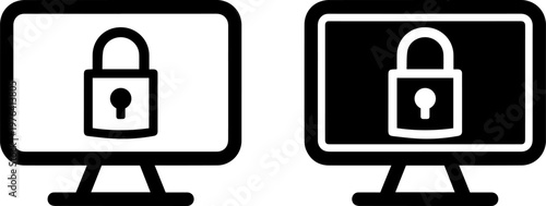 Two computer monitors with padlock icons representing secure online protection