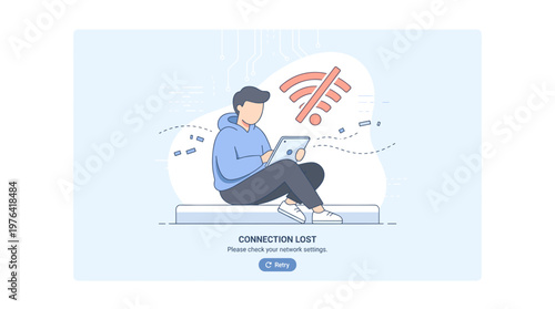 User frustrated by lost internet connection, seeking network settings for WiFi