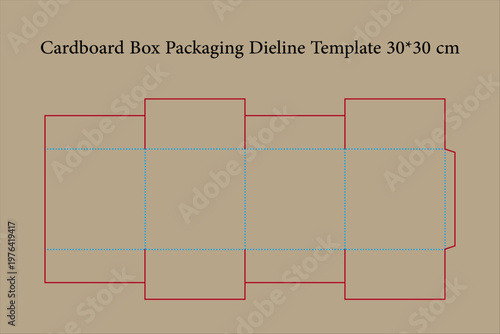 Cardboard Box Packaging Dieline Template Design