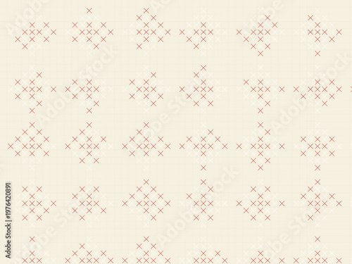 Handmade Cross Stitch Embroidery Folk Pattern Background