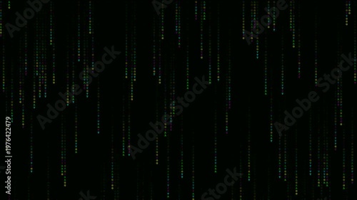 Genomic Rain: Falling DNA Nucleotide Sequences on Black Background
