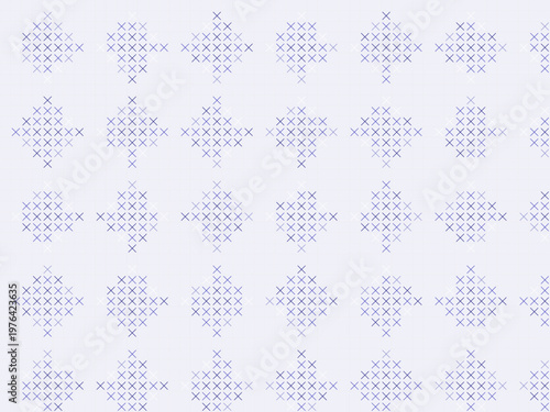 Pixel Cross Stitch Pattern Traditional Textile Design