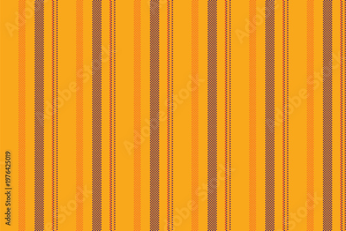 Oextured lines stripe vector, dining room textile background pattern. Banadian seamless texture fabric vertical in orange and purple colors.