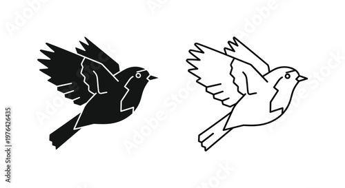 Flying Birds Symbolic Vector Art Design Vector