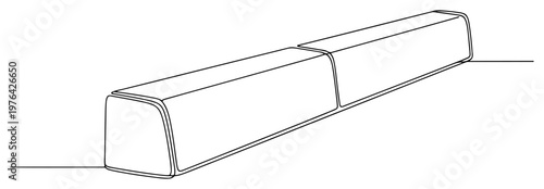 Continuous line art of concrete curb stones or jersey barrier blocks for road safety