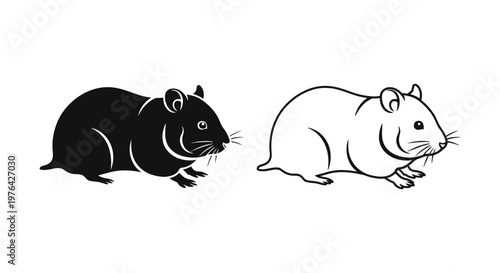 Hamsters Guide Black vs White Pet Care Vector