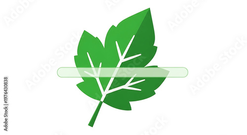 A green leaf icon with a white background and a minimalist design style