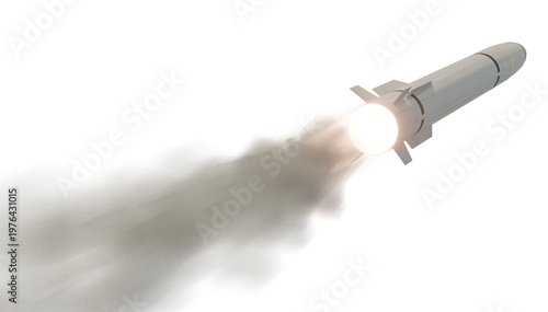 Fotografía A 3D image of a missile heading toward a target