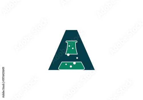 letter A lab logo vector illustration