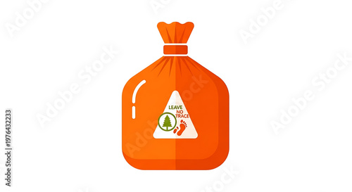 A vibrant orange biohazard bag with a warning label on a clean white background