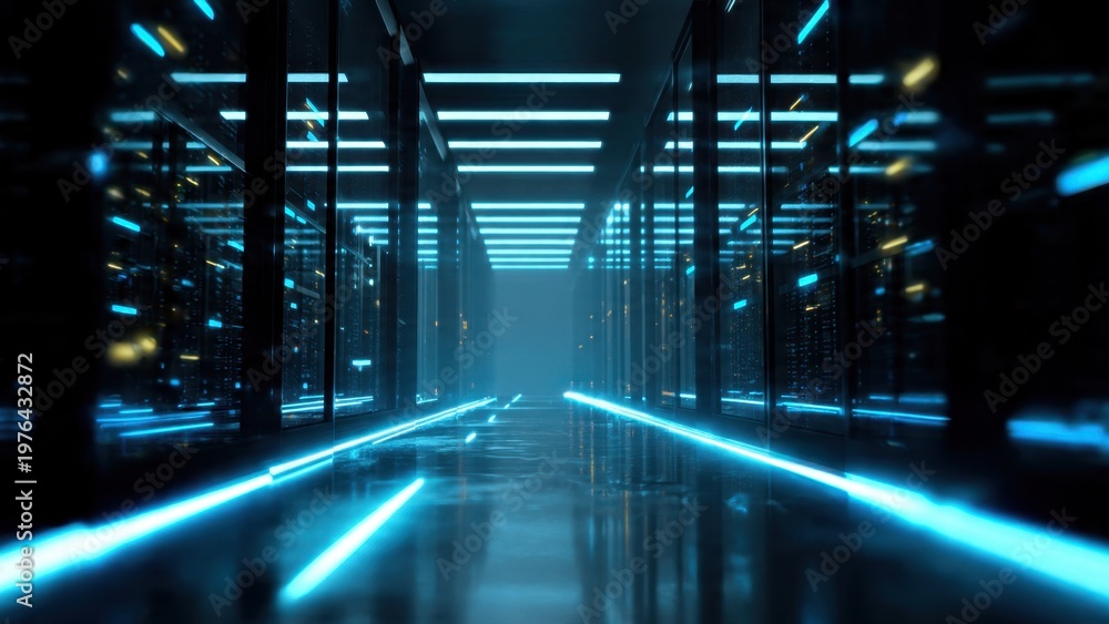 Obraz premium Futuristic Data Center Server Room