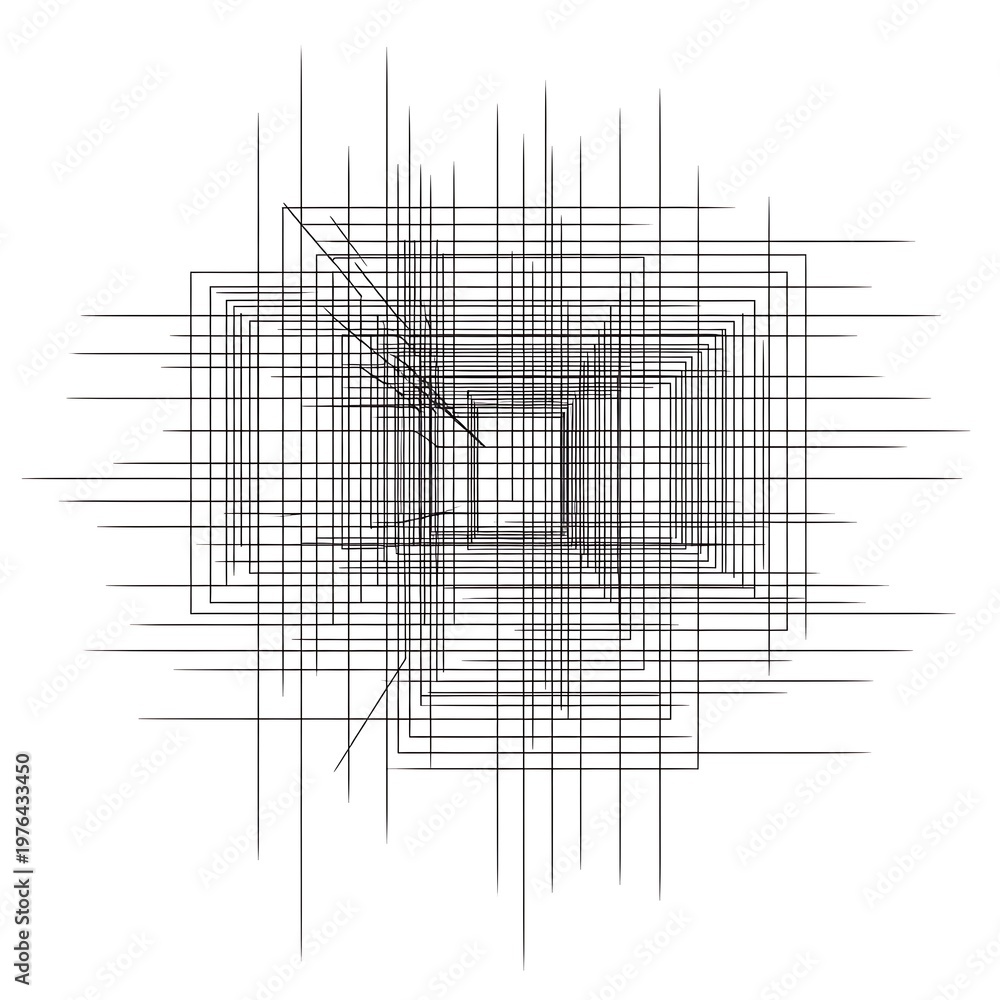 Obraz premium Abstract Geometric Grid Pattern - Intersecting Lines & Squares Design Illustration
