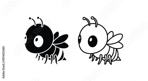 Cute Cartoon Ants Design - Adorable Bug Characters Vector
