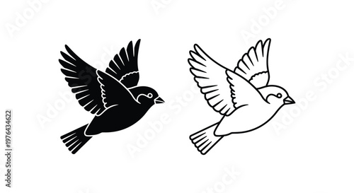 FlyingPigeonsPeaceSymbolArtDesign Vector