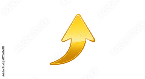 A golden arrow pointing upwards in a vector graphic design