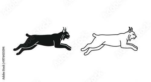 Lynx vs Deer Running Comparison Guide Vector