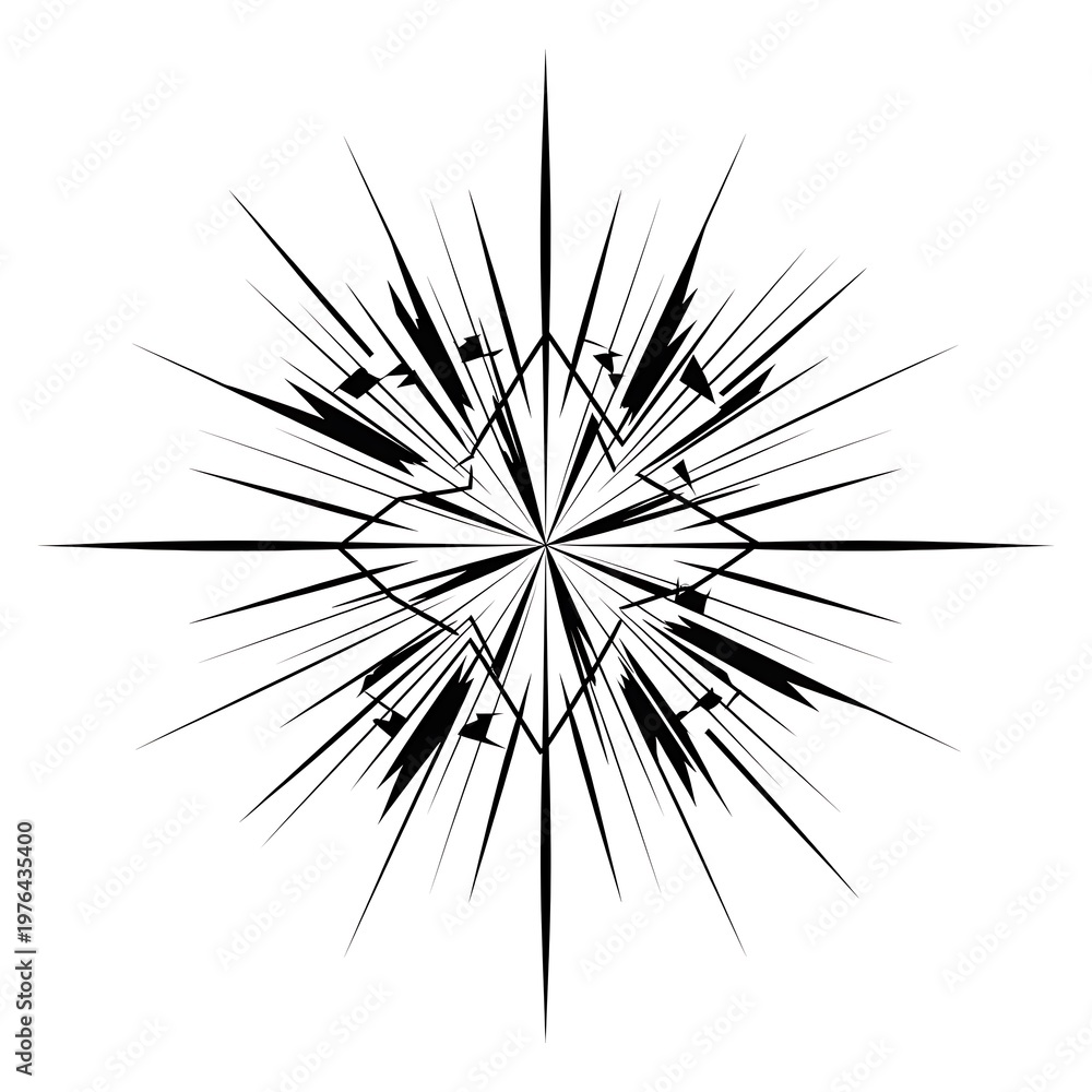 Fototapeta premium Abstract Starburst Explosion - Dynamic Radial Energy Burst Design