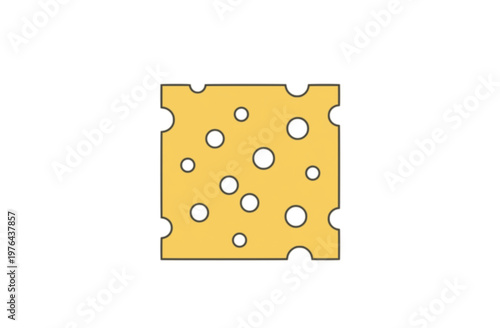 slice cheese isolated, flat design

